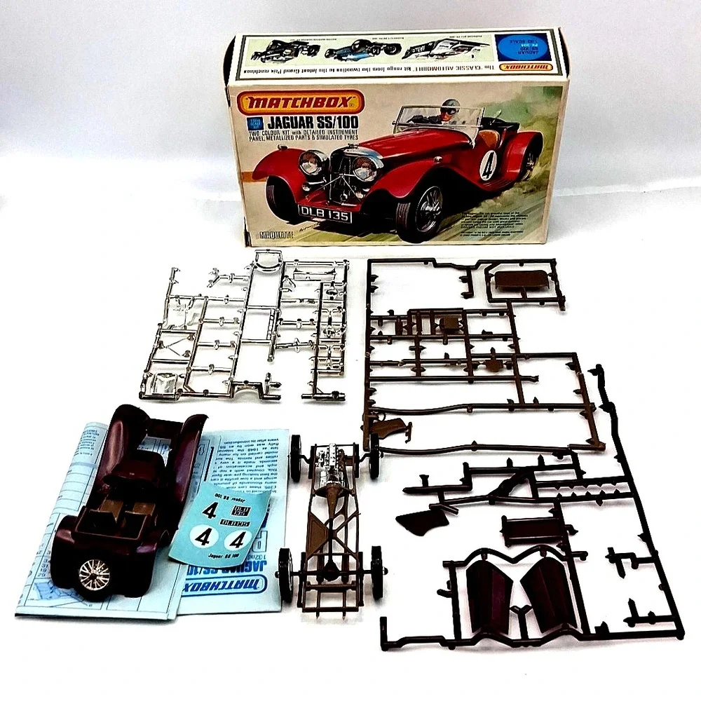 Vintage Matchbox Maquette 1:32 PK-304 JAGUAR SS/100 PARFAITEMENT  Emballage 1977